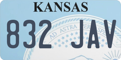 KS license plate 832JAV