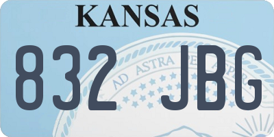 KS license plate 832JBG
