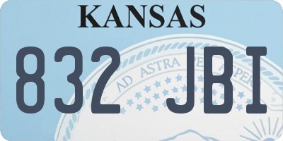 KS license plate 832JBI