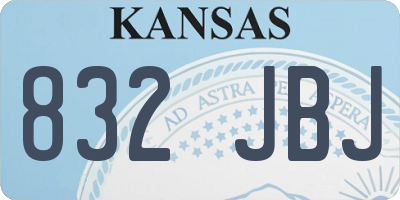 KS license plate 832JBJ