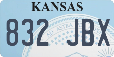 KS license plate 832JBX