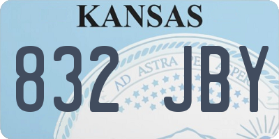 KS license plate 832JBY