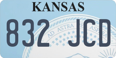KS license plate 832JCD