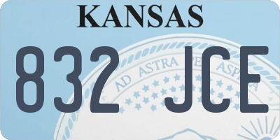 KS license plate 832JCE