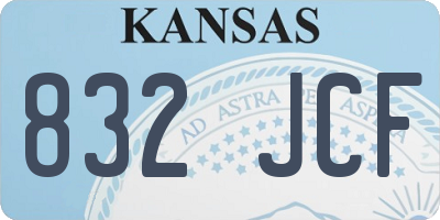 KS license plate 832JCF