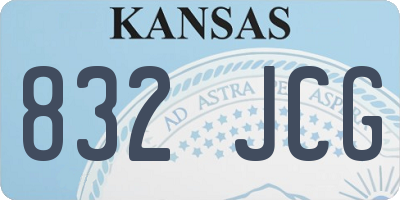 KS license plate 832JCG