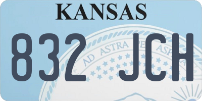 KS license plate 832JCH