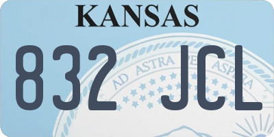 KS license plate 832JCL