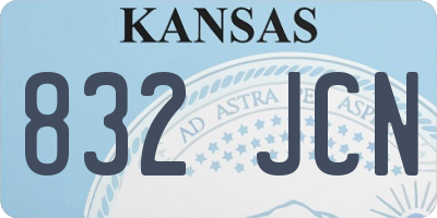 KS license plate 832JCN