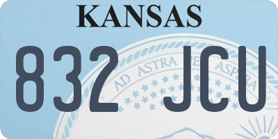 KS license plate 832JCU