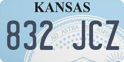 KS license plate 832JCZ