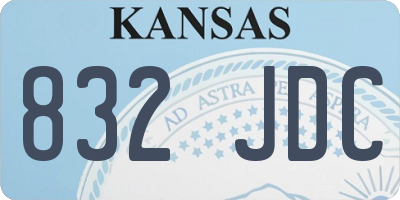 KS license plate 832JDC