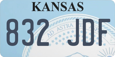 KS license plate 832JDF