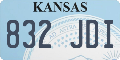 KS license plate 832JDI