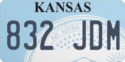 KS license plate 832JDM