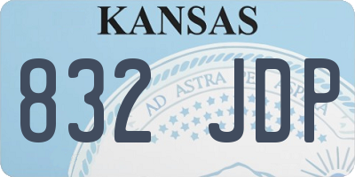 KS license plate 832JDP