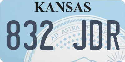 KS license plate 832JDR