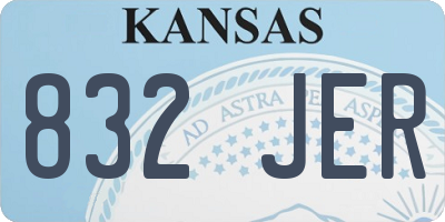 KS license plate 832JER