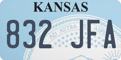 KS license plate 832JFA