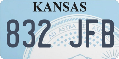 KS license plate 832JFB