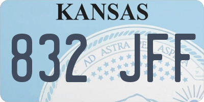 KS license plate 832JFF