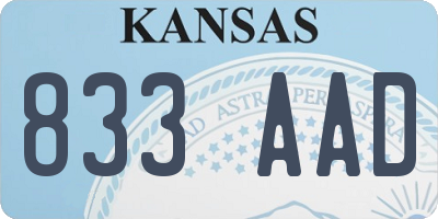 KS license plate 833AAD