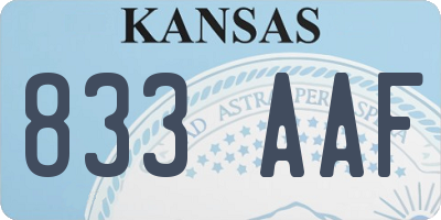 KS license plate 833AAF