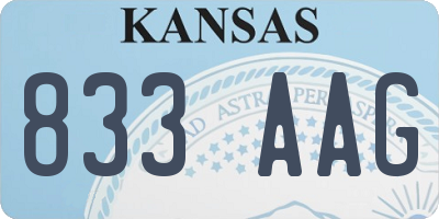 KS license plate 833AAG