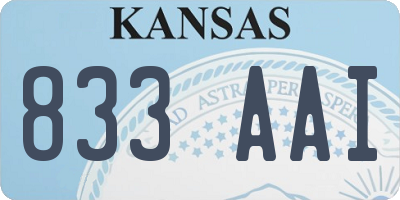 KS license plate 833AAI