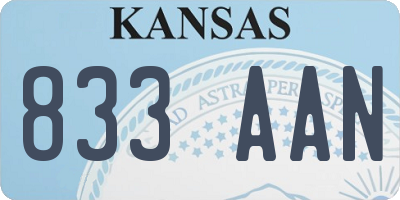 KS license plate 833AAN