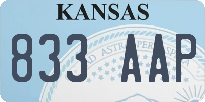 KS license plate 833AAP