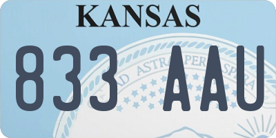KS license plate 833AAU