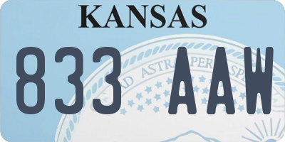 KS license plate 833AAW