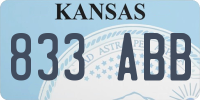 KS license plate 833ABB