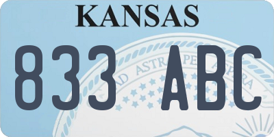 KS license plate 833ABC