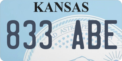 KS license plate 833ABE