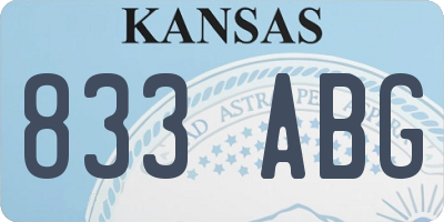 KS license plate 833ABG