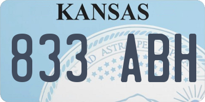 KS license plate 833ABH
