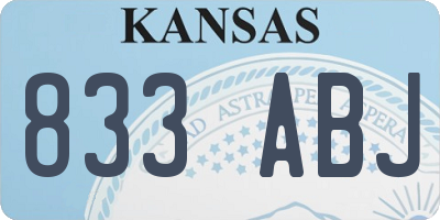 KS license plate 833ABJ
