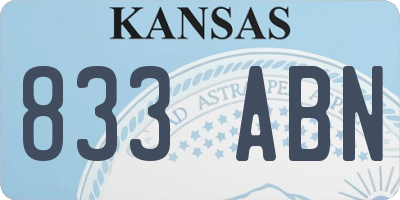 KS license plate 833ABN