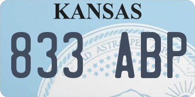 KS license plate 833ABP