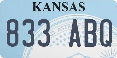KS license plate 833ABQ