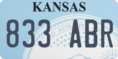 KS license plate 833ABR