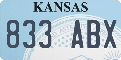 KS license plate 833ABX