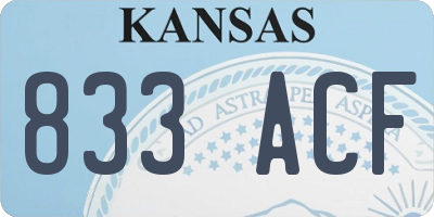 KS license plate 833ACF