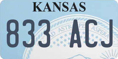KS license plate 833ACJ