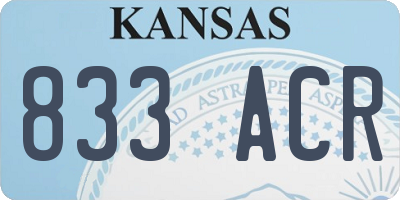 KS license plate 833ACR