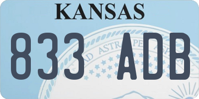 KS license plate 833ADB