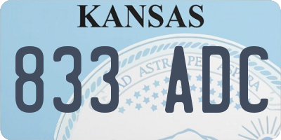 KS license plate 833ADC