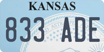 KS license plate 833ADE